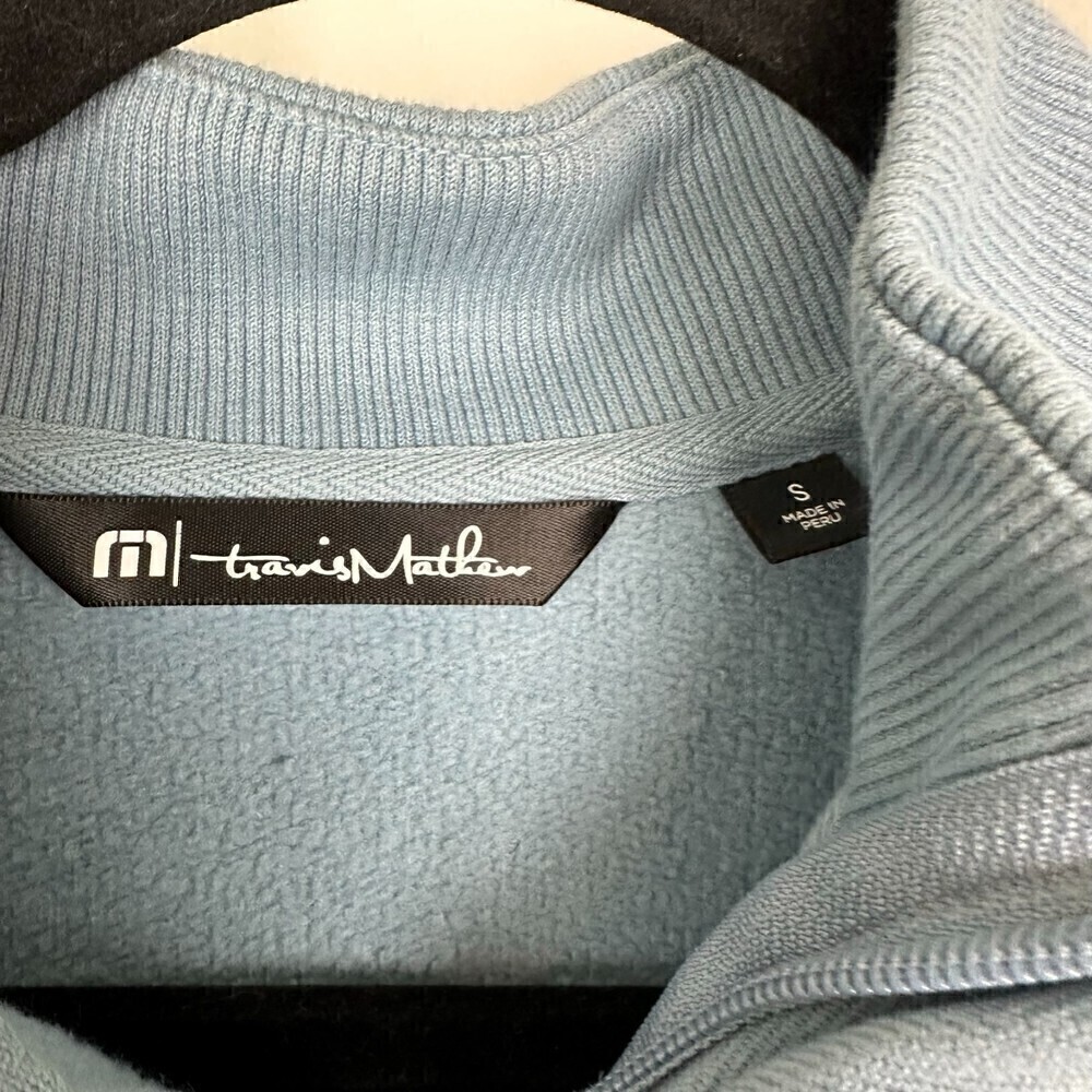 Travis Mathew Men's Hideaway Golf Sweater Blue Faded Denim Size Small - Picture 5 of 6